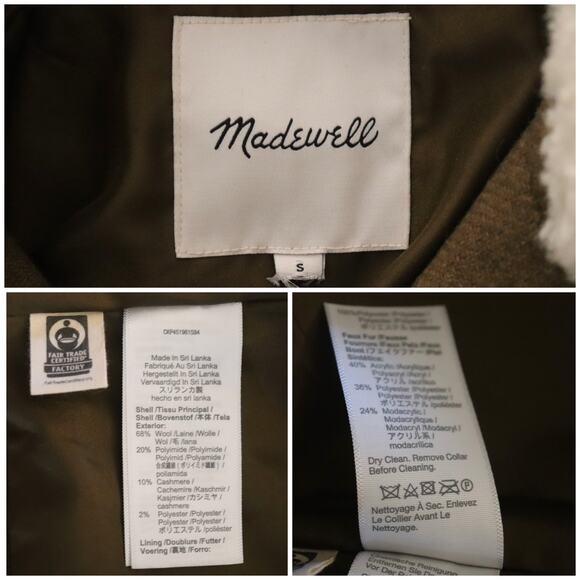 Madewell Eldridge Insuluxe Wool Blend Zip Coat Size Small - Picture 8 of 8